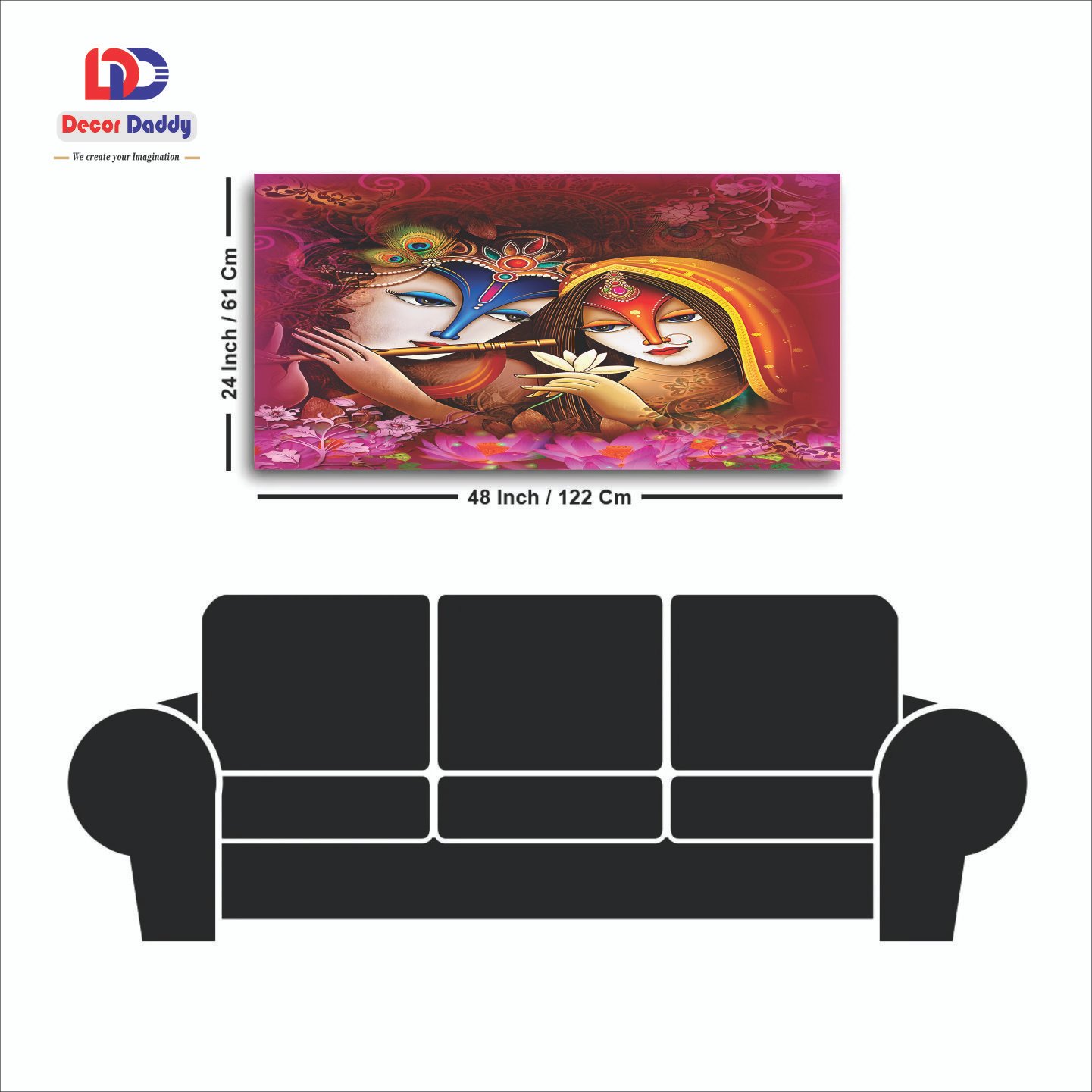 Classic Radhe Krishna Premium Canvas Wall Painting decorative masterpiece for home decor